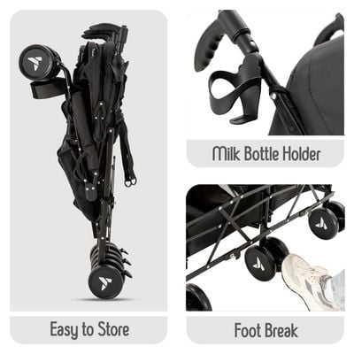 Teknum Twin Stroller Fellow - Black